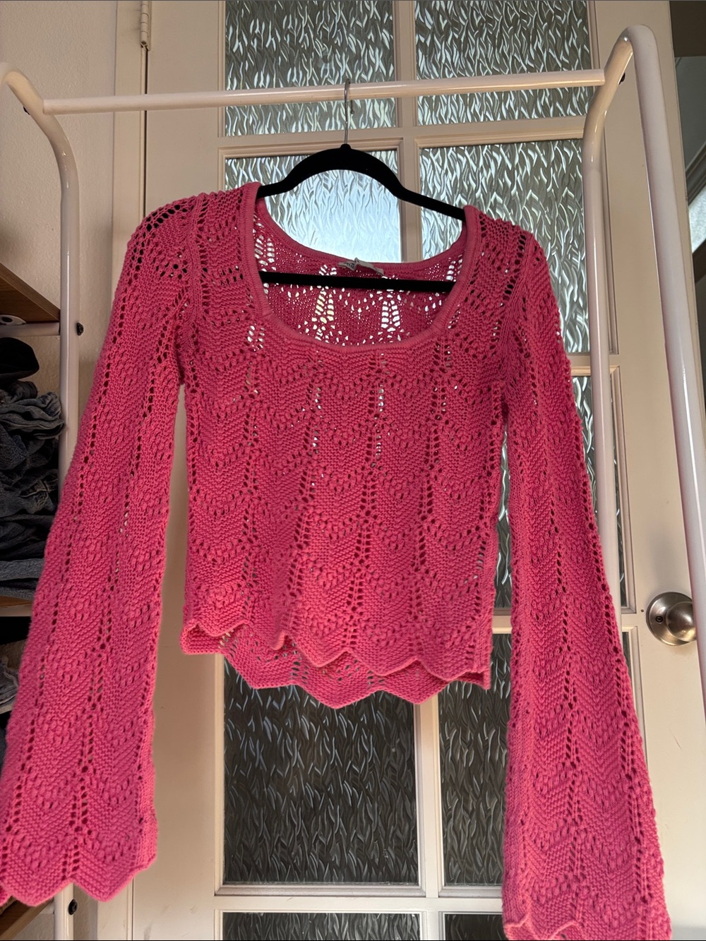 Hollister Hot Pink Crochet Crop Top